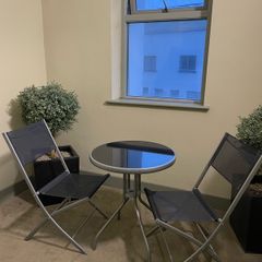 Three pieces set 2 chairs and table