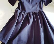 Zara Navy Dress with Cream Collar - Size XS