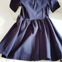 Zara Navy Dress with Cream Collar - Size XS
