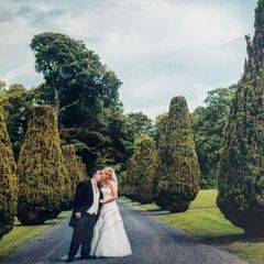 Beautiful duchess stain hand embroidered wedding dress
