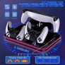 PS5 Slim Stand and Cooling Station with RGB LED Controller Charging Station for Playstation 5, PS5 Controller Charger for Dual Sense & Edge Controller, PS5 / PS5 Slim Accessories Cooling Black Image 3