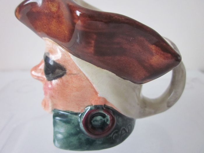 Vintage Staffs Cooper Clayton Captain Patch  , Character Small Toby Jug,