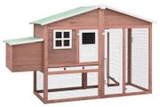Chicken Coop with Nest Box Mocha and White Solid Fir Wood