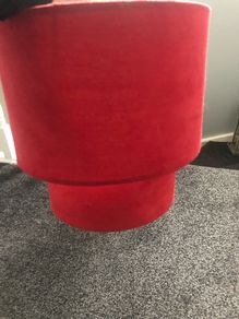 red lampshade suede
