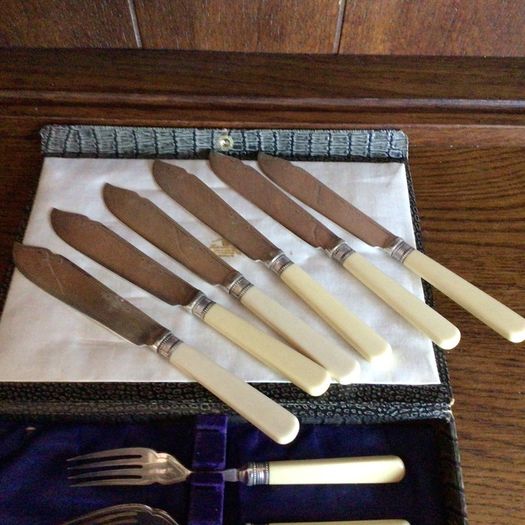 Vintage Epns Fish Knives and Forks Boxed