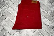 Tommy Hilfiger Ladies High Rise Straight Red Denim Jeans W34 L28