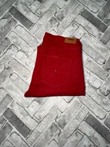 Tommy Hilfiger Ladies High Rise Straight Red Denim Jeans W34 L28