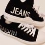 Men Calvin Klein Canvas Trainers Lace Up Black/white Shoes UK 7.5 Sneakers Image 2
