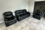 Brand new Black leather Reclining Sofas sets