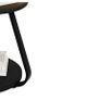 Side Table, Small Round Coffee Table with 3 Color LED Lights, End Table with 3 Tier Storage Shelves, Bedside Sofa Side Tables for Living Room Bedroom, Black Image 2