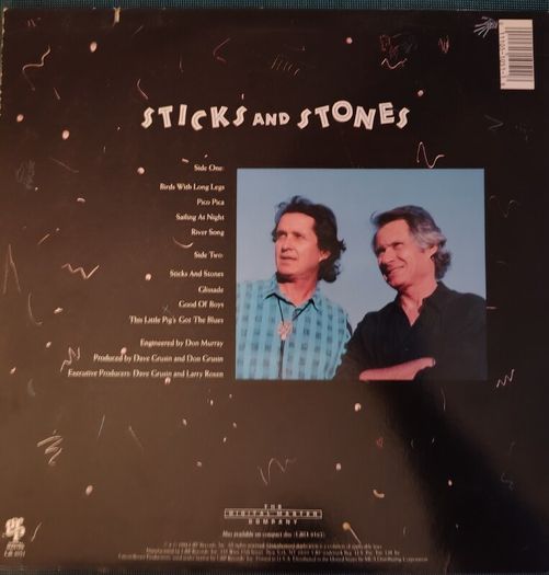 Dave Grusin, Don Grusin - Sticks And Stones Vinyl LP (1988) US 1st Pressing Jazz Fusion EX+