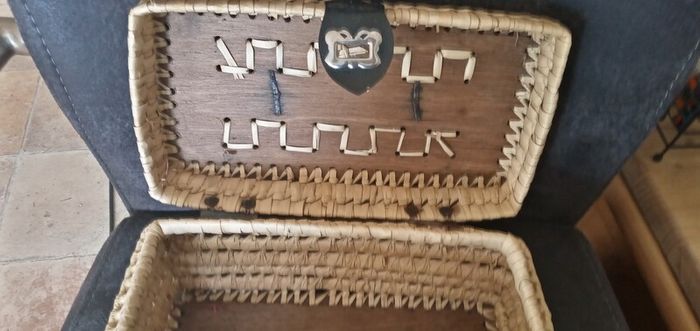 Vintage Woven Palm Leaf Trunk