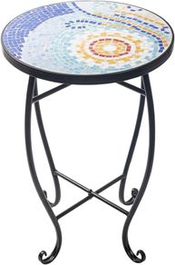 FREE P&P Mosaic Round Outdoor Accent Table,Plant Flower Stand,Round Side Table