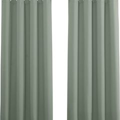 MULTIPLE SIZES/COLOURS AVAILABLE Thermal Blackout Curtains - Room Darkening Eyelet Curtains for living Room Energy Saving Privacy Protection Window Treatment Drapes for Bedroom Kitchen, Sage Green, 2 Panels, 46 x 54 Inch