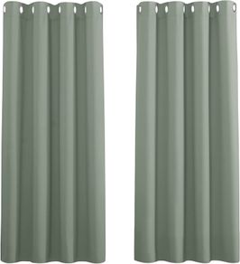 MULTIPLE SIZES/COLOURS AVAILABLE Thermal Blackout Curtains - Room Darkening Eyelet Curtains for living Room Energy Saving Privacy Protection Window Treatment Drapes for Bedroom Kitchen, Sage Green, 2 Panels, 46 x 54 Inch