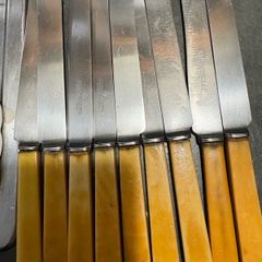 SET OF 8 Old Bone Handled dinner knives