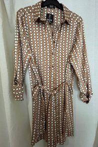 Quiz Long Line Satin Shirt with Tie Belt