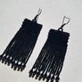 Pitch Black earrings, handbeaded Image 2