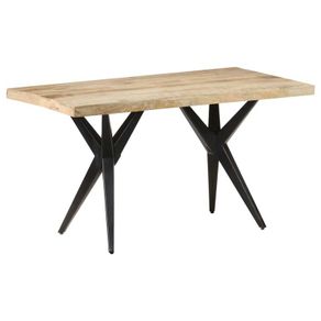 Dining Table 140x70x76 cm Rough Mango Wood