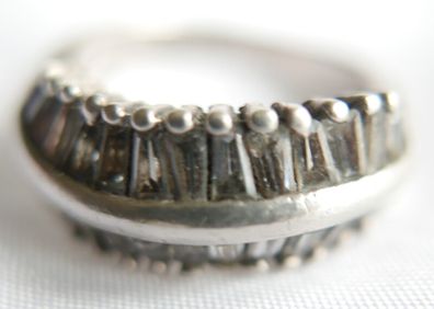 Vintage Cubic Zirconia Sterling Silver 925 Fancy Large Cluster Ring size:O 6,78g