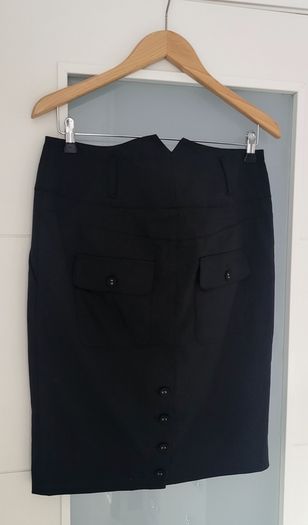 S'NOB San Noblesse Black Double Back pockets skirt with side pockets Sz L ( Fit 12-14 UK) Bnwot- Rrp 89 (New)