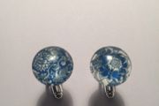 Blue and White glass cufflinks