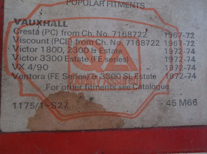 Vauxhall Brake Pads.