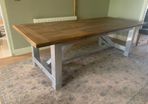 Oak Table with Aluminum Legs