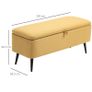 Storage Bench, Storage Trunk, Upholstered Bench, Linen Look, up to 150 kg, 101x38.5x44.5 cm, Yellow Image 2