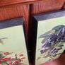 Pair of antique hand painted wooden panels. Image 6