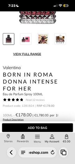 Valentino Perfumes 100ml bundle x4