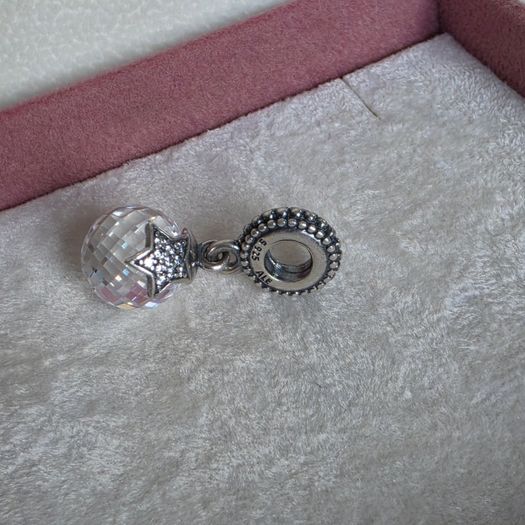 Pandora moon and star faceted dangle charm,perfect condition