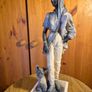 Vintage Sculpture of an Elegant Lady with a Dog Image 8