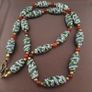 Vintage Venetian Style Feather Desgin Glass Beads Necklace Image 5