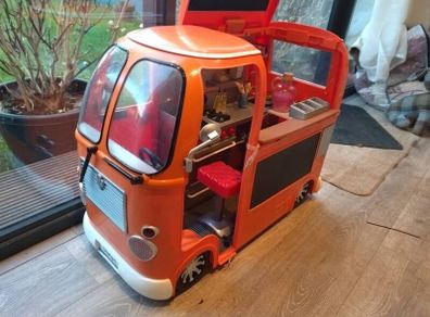 Our Generation orange Food Truck with lots if accessories incl BBQ