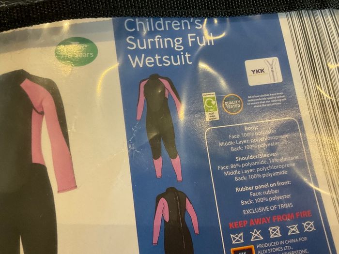 Girls Crane Full Surfing Wetsuit black pink with carry bag 7 8