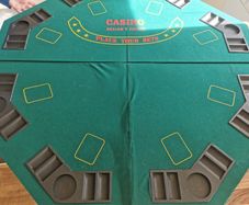 Poker Table Top And Case Of Chips.