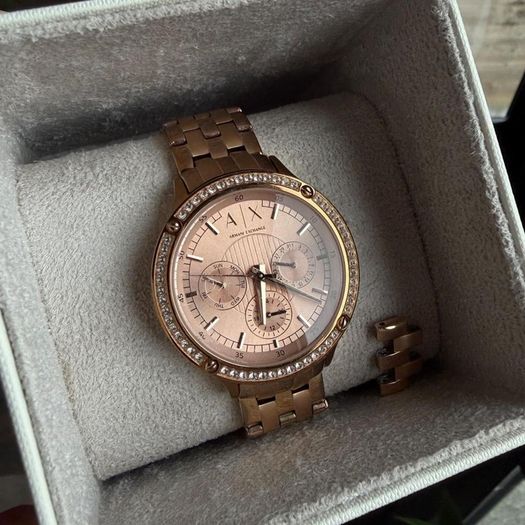 Armani Exchange  Rose Gold Crystal Ladies Watch