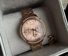 Armani Exchange  Rose Gold Crystal Ladies Watch