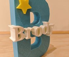 3D printed new baby letter