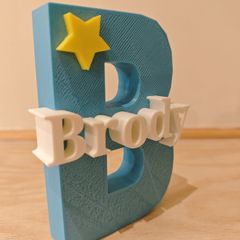 3D printed new baby letter