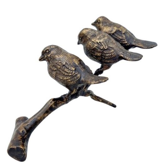 3 Sparrows On A Branch ( 21cm)- Bronze