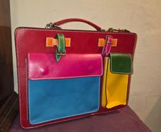 Viaverdi Multicolour Leather Bag - Italian made