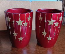 Christmas Glass Candle Holders (tall)