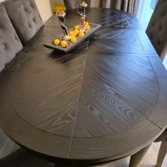 dinning table wood with 6 chairs