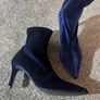NEW Insolia Navy Velvet Sock Boots - Size 39 / Size 6 Image 2