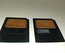 Two Vintage SmartMedia Cards - 32MB & 8MB Memory Cards - Rare olympus and hagiwara