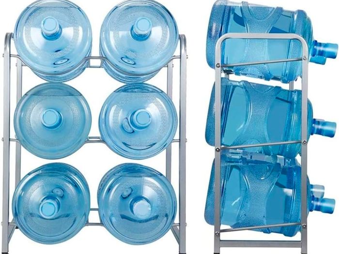 5 Gallon Water rack Jug Holder for 6 Bottles 3-Tier Water Cooler Jug Rack, Detachable Bottle Storage Shelves for Office Home Use