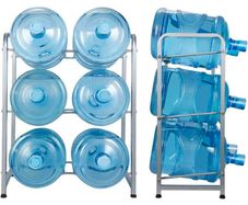 5 Gallon Water rack Jug Holder for 6 Bottles 3-Tier Water Cooler Jug Rack, Detachable Bottle Storage Shelves for Office Home Use