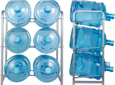 5 Gallon Water rack Jug Holder for 6 Bottles 3-Tier Water Cooler Jug Rack, Detachable Bottle Storage Shelves for Office Home Use